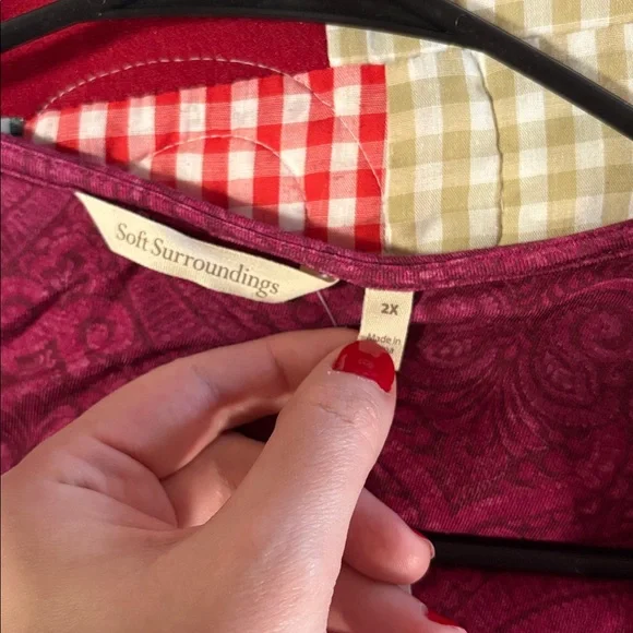 Soft Surroundings Tapestry Dress in Rich Burgundy - Picture 5 of 6